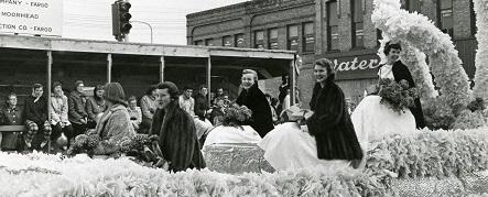 Homecoming Queen Nancy Jensen and her attendants, 1957